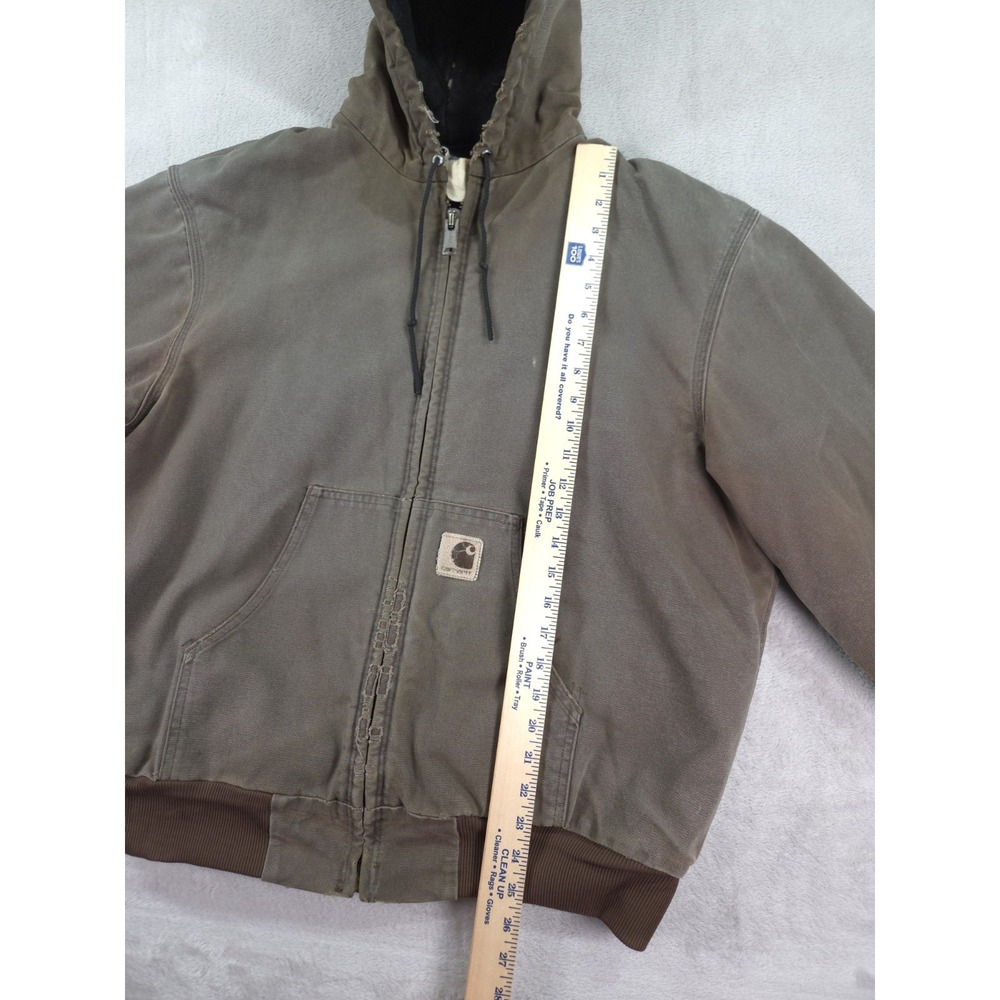Vintage Carhartt Jacket J130 Brown Mens Large Full Zip Hooded - Picture 7 of 14